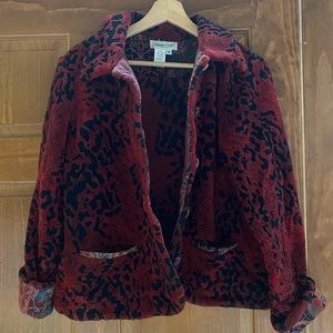 Leopard Print Jacket - Red & Black - Small